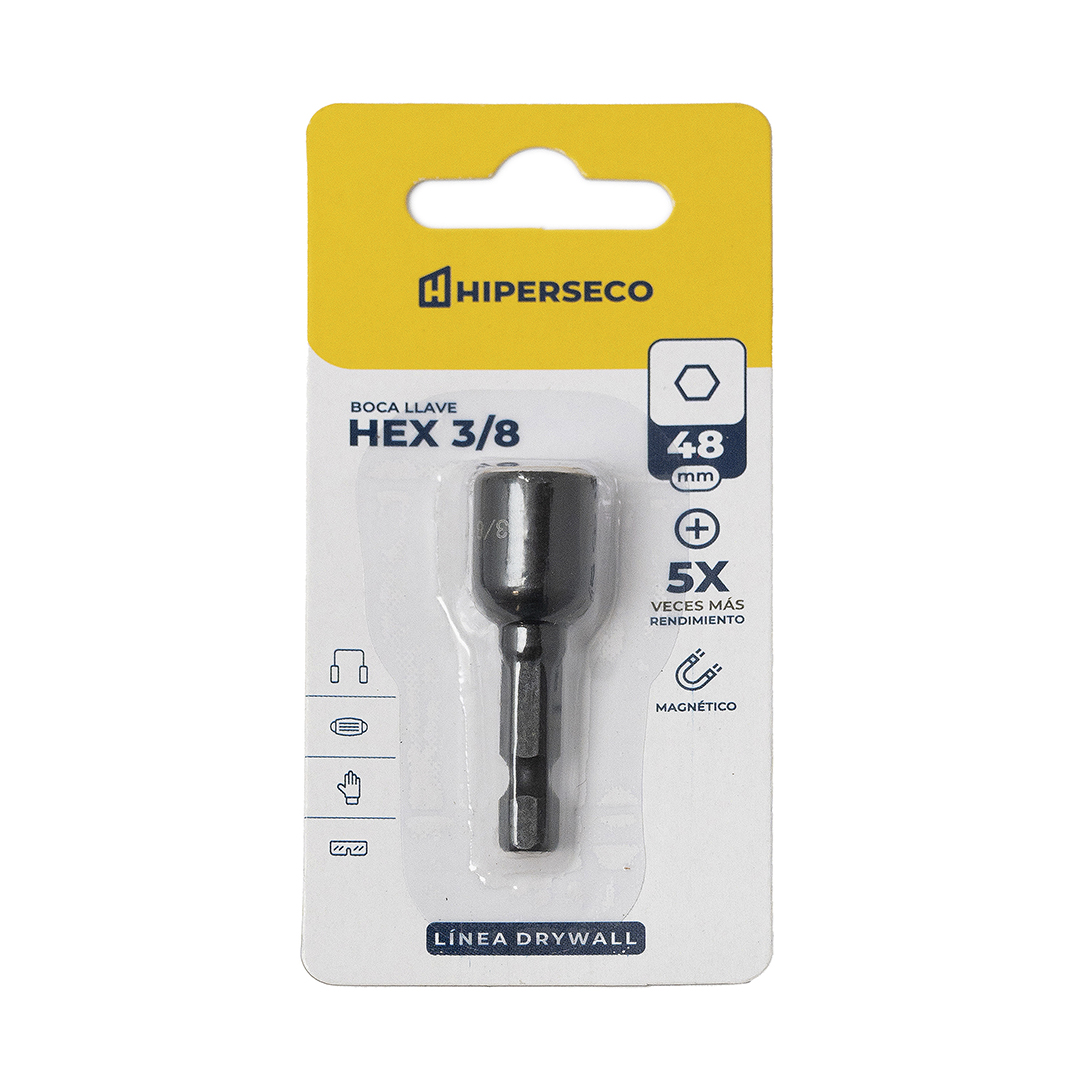 Punta Magnética Boca Llave Hex 38 Hiperseco