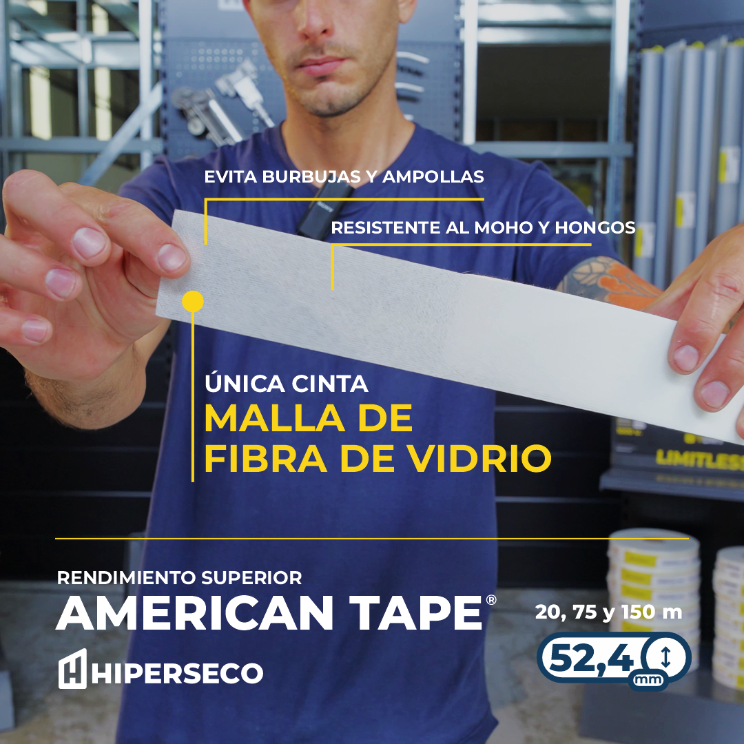 Cinta Fibra Vidrio American Tape Hiperseco 75 m